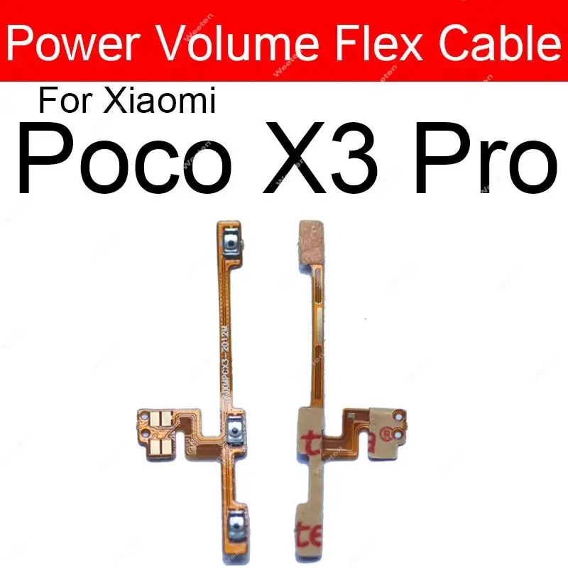 Power Key Volume Side Button Flex Cable For Xiaomi Xiaomi Poco F1 F2 F3 X2 X3 NFC GT Poco M2 M3 Reloaded Pro 5G Replacement. 
