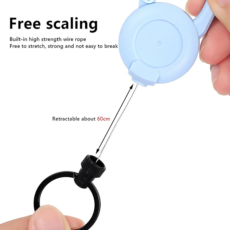 Colorful Anti-theft Metal Easy-to-pull Buckle Rope Elastic Keychain ...