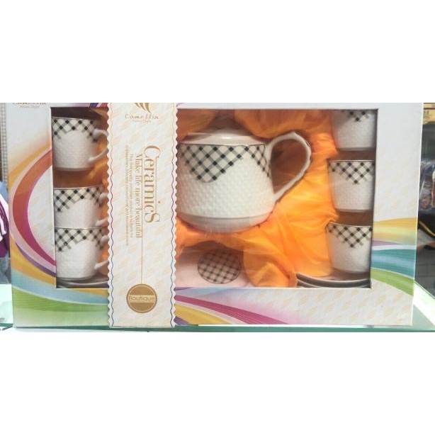 ￼BỘ ẤM CHÉN PHA TRÀ CÀ PHÊ KÈM KHAY, BỘ CỐC CHÉN PHA TRÀ CAFE KÈM KHAY (HỌA TIẾT giao ngẫu nhiên )