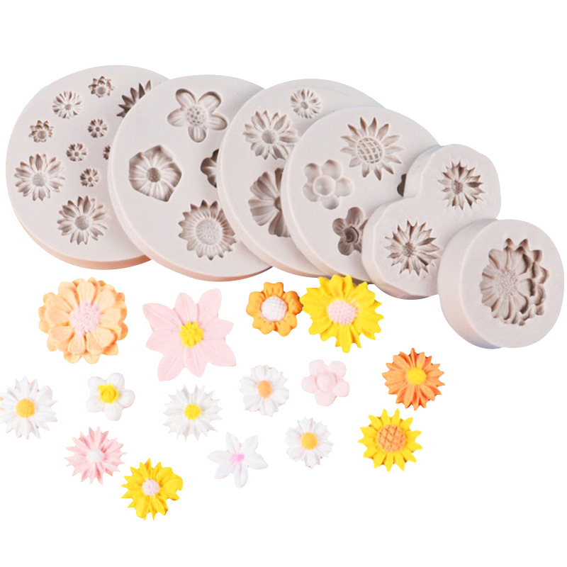 3D Mini Daisy Flower Silicone Mold Fondant Cake Decorating Tool Wedding Birthday Party Chocolate Candy Decor Pastry Baking Mould Encounter.