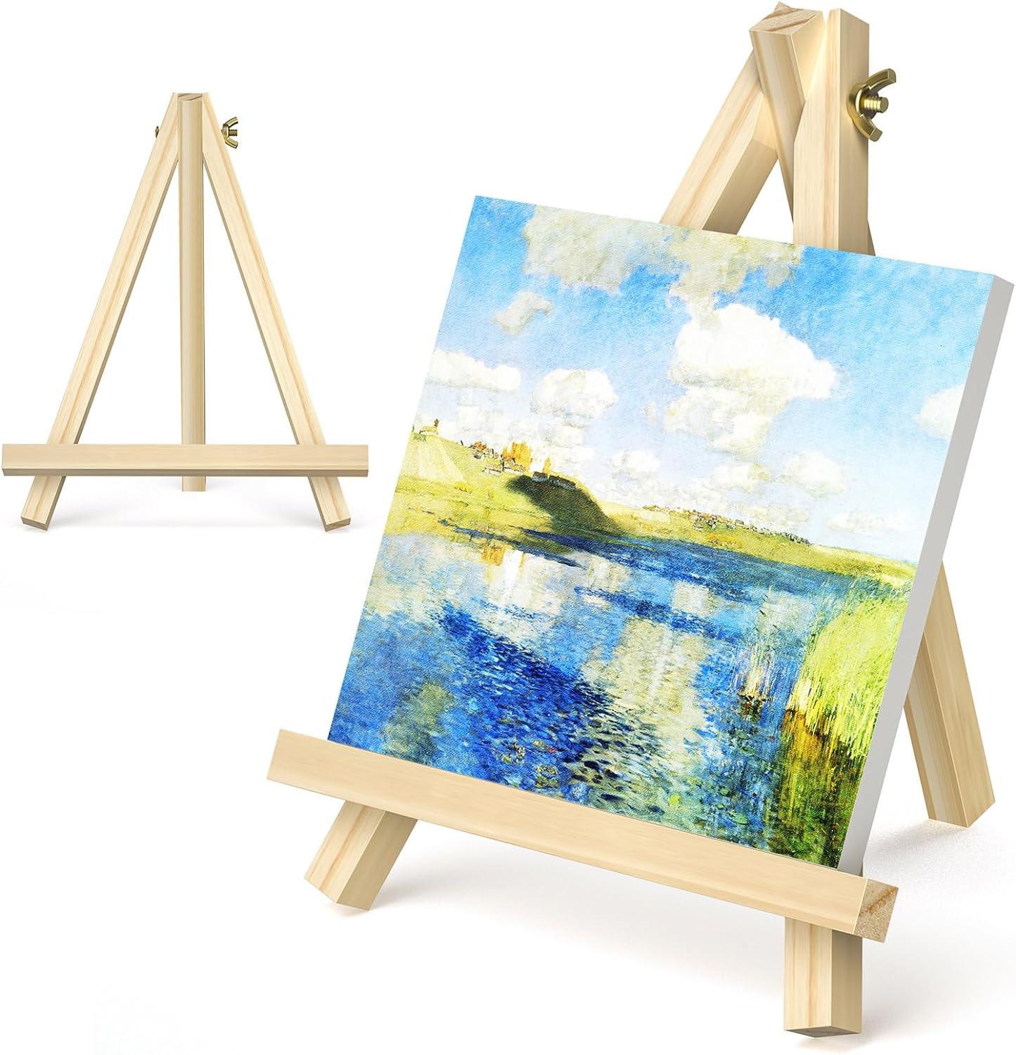 1Pcs Wood Mini Easel Frame Desktop Triangle Display Stand Wedding Table ...