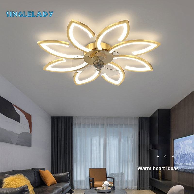 110V invisible American standard ceiling fan lamp variable frequency ceiling lamp for bedroom, dining room and living room
