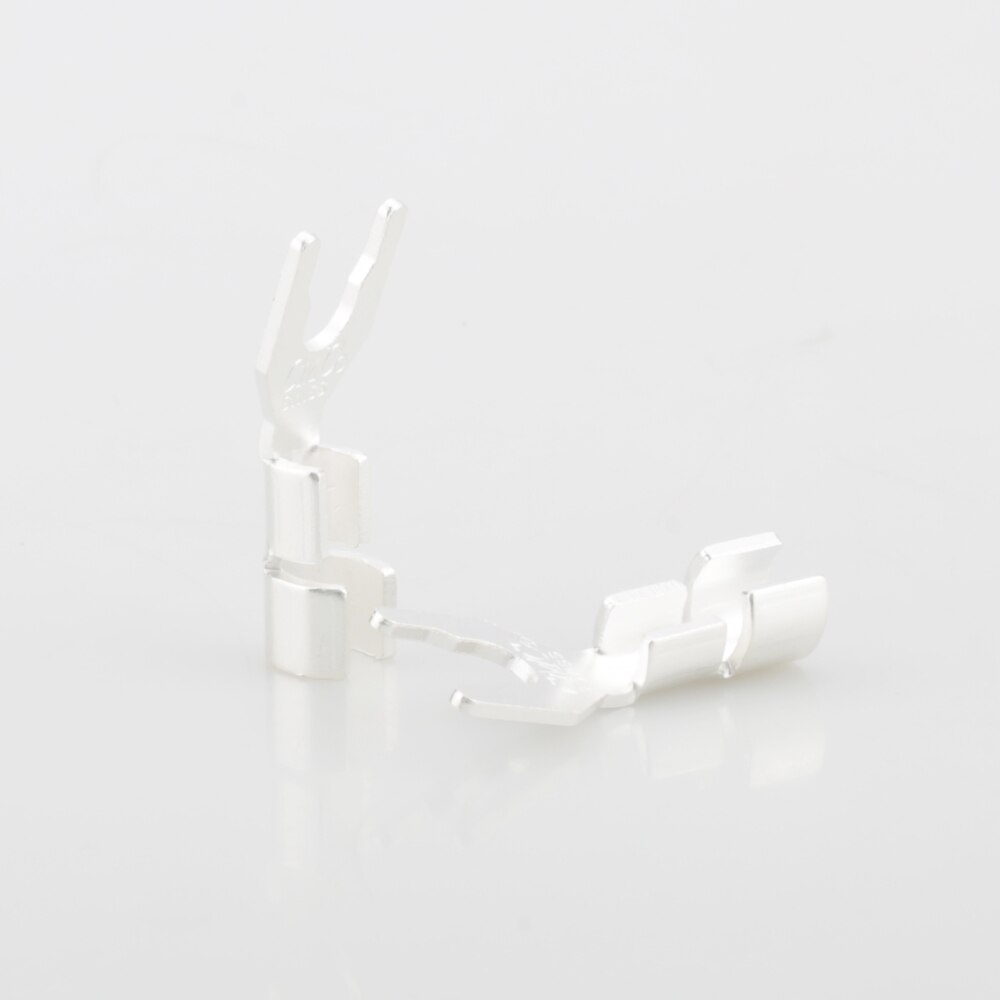 New 8pcs Hi-end Solid Copper plug Silver plated Spade Plug Speaker Cable Wire Connector HiFi Pure Copper Silver plated spade