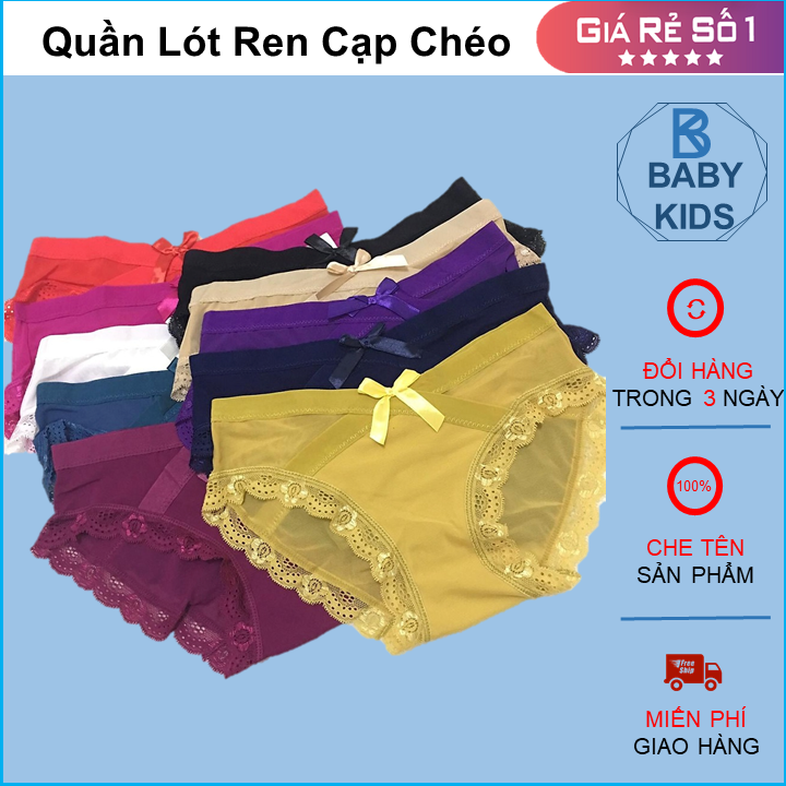 Combo 10 quần lót ren cạp chéo