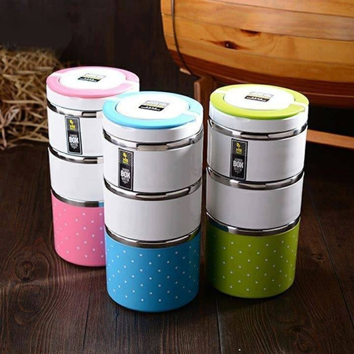 Coffee Men thermal 3 compartment Korean technology 1.4L-Camen 3 compartment heat preservation stainless steel-Camen giu nhiet 3 Swan, cap long, containers lunch by stainless steel, tray capacity com valve, coffee Mên đựng rice, pair cage office lunch