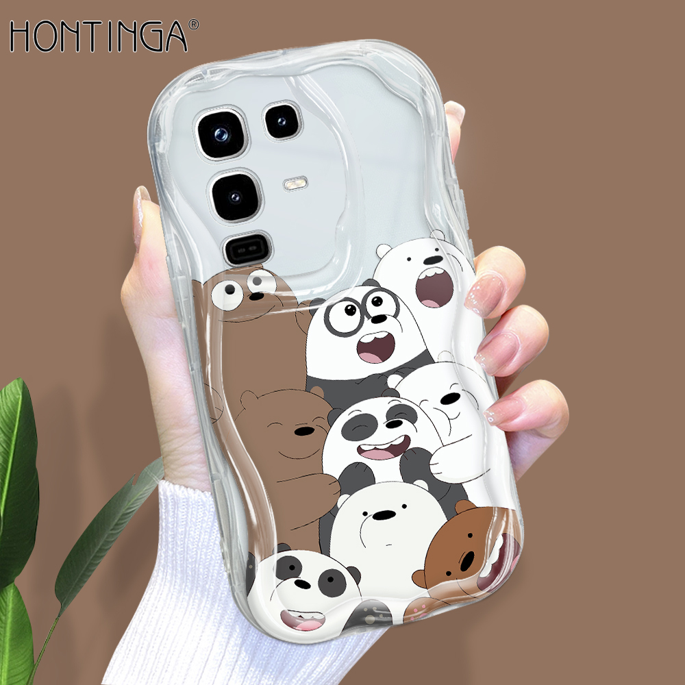 Hotinga for Infinix Note 50 4G Note 50 Pro 4G Back Cover Cute Bears Soft Texture Phone Case Wavy Edge Silicone Cover. 