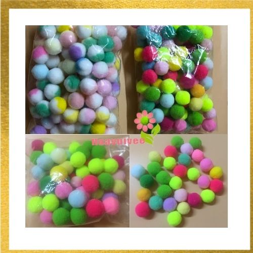 Pompom hạt bông màu-  pompom thiết bị mầm non - Hoavuivee