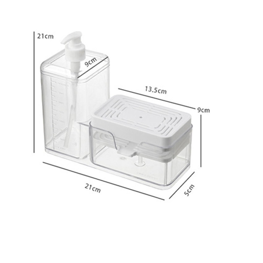 Dish Soap Dispenser Organizer Draining Tray Sponge Holder Organizer for Kitchen Sink Large Capacity Soap Pump Dispenser