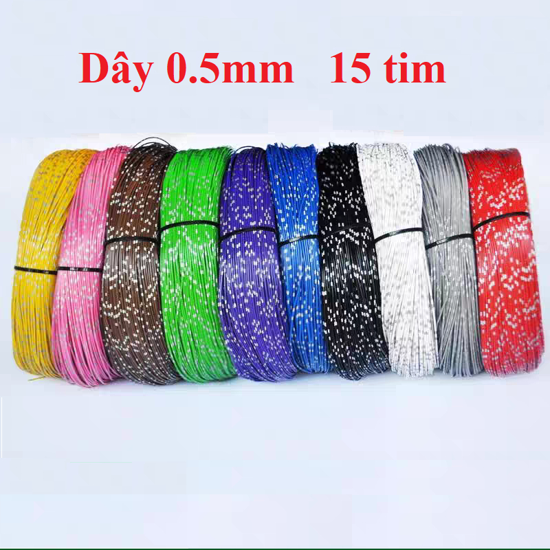 Cuộn 5m dây điện ô tô, xe máy lõi nhiều sợi 0.3 0.5 0.85 1.0 1.25mm², tặng 2m ống gen