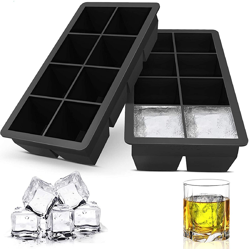 Food Grade Ice Cube Tray Mold 4/6/8 Grid Square Ice Cube Maker Jelly Pudding Tool