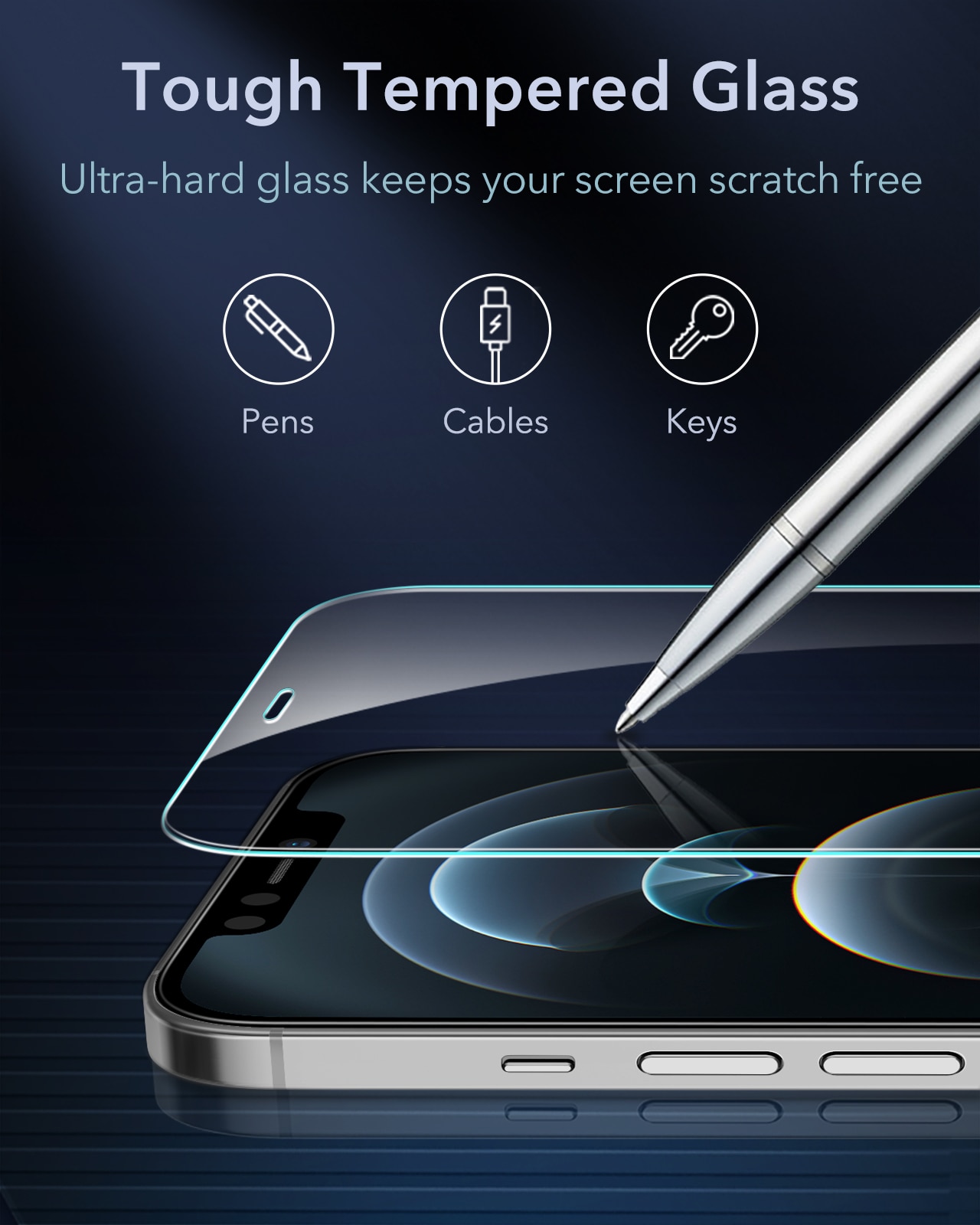 ESR for iPhone 14 Pro Max Screen Protector for iPhone 13 Tempered Glass for iPhone 14 Plus 13 Pro 12 Pro Max/SE 2022 8 7 6 Glass