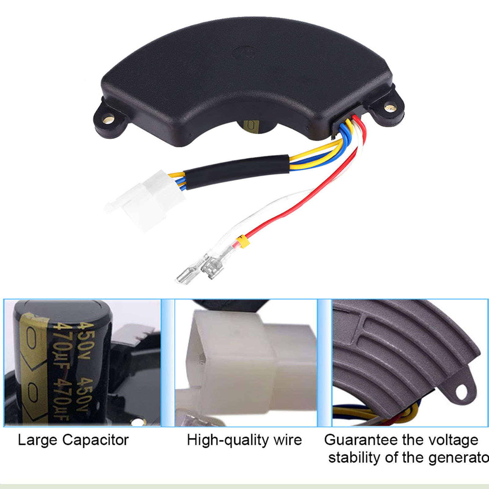 250V 470UF Generator Auto Voltage Regulator Universal AVR Generator Voltage Regulator Generator Accessories for 5-6.5KW Generator