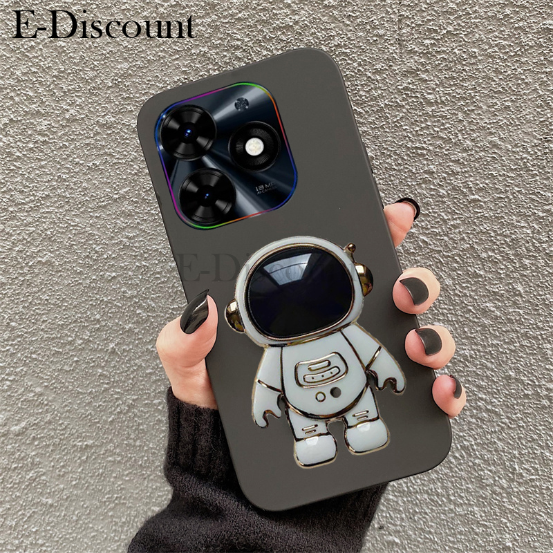 New Phone case itel A70 A60 A60S A50 Back cover Astronaut Bracket Smooth Soft Silicone Anti Collision Back cover itel A70 A60 A60S A50 case.