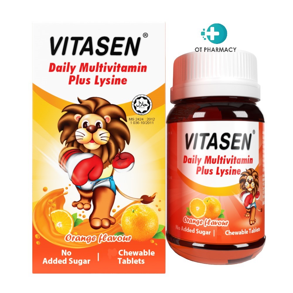 VITASEN Daily Multivitamin Plus Lysine Chewable Tablets 60's Lazada