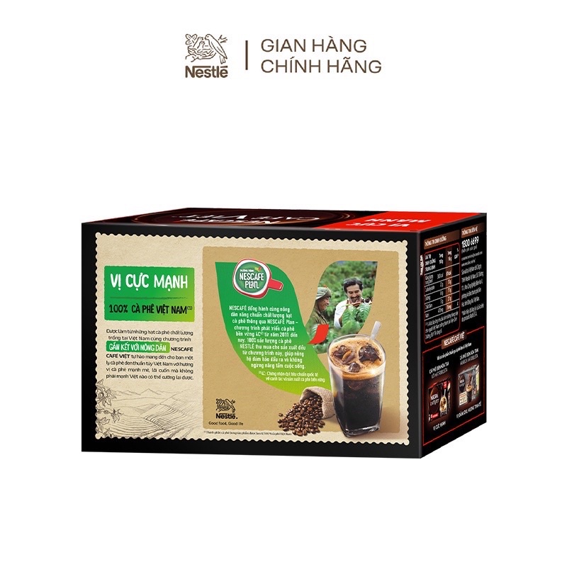 Cà phê đen hòa tan NESCAFÉ Café Việt Cà phê đen đá (Hộp 15 gói x 16g)