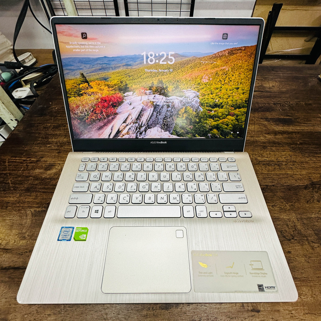 Asus Vivobook S14 S410un I7 Gen 8 Keyboard มีแสง สภาพดีมือสอง ไอคอนเอซีซี Thaipick 1427