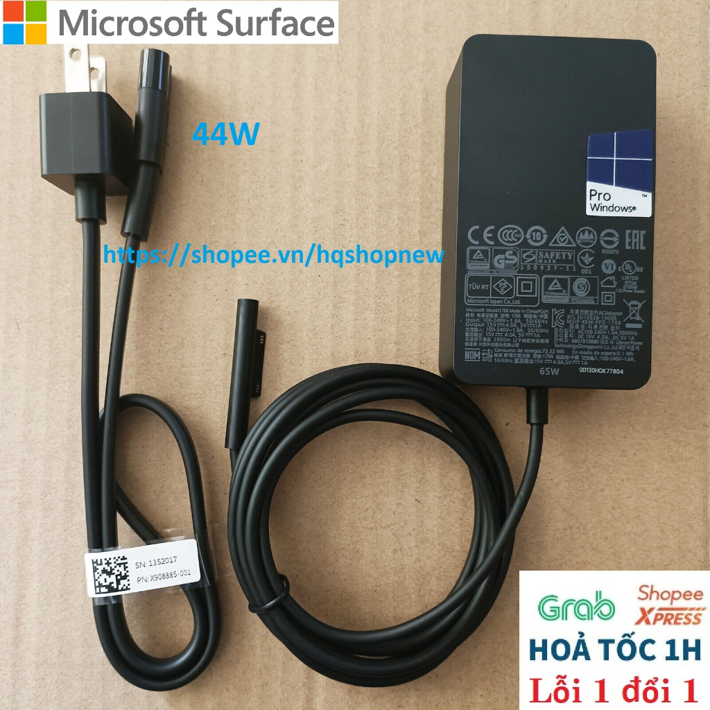 ️[Sạc zin] SẠC MICROSOFT SURFACE PRO 6 PRO 5 PRO 7 15V - 2.58A - 44W