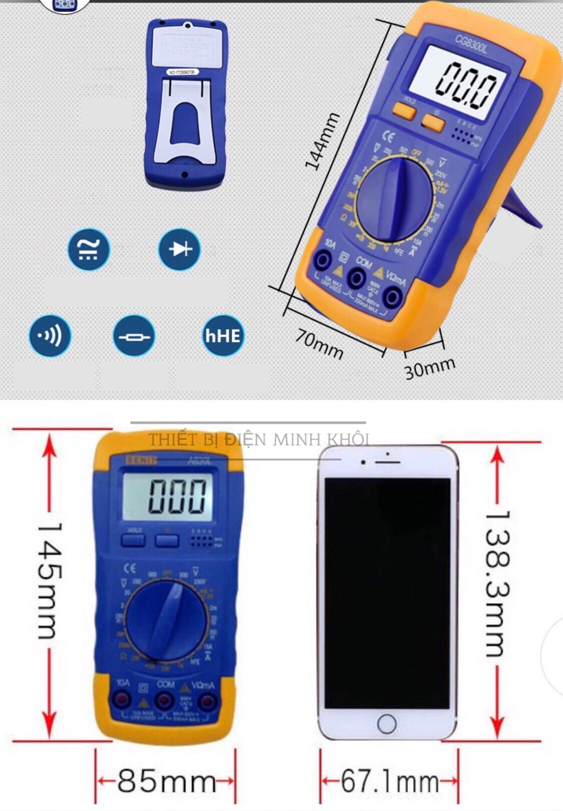 Đồng hồ vạn năng kỹ thuật số A830L, đồng hồ điện tử, đồng hồ đo điện vạn năng,máy đo vạn năng,đồng hồ đo vạn năng
