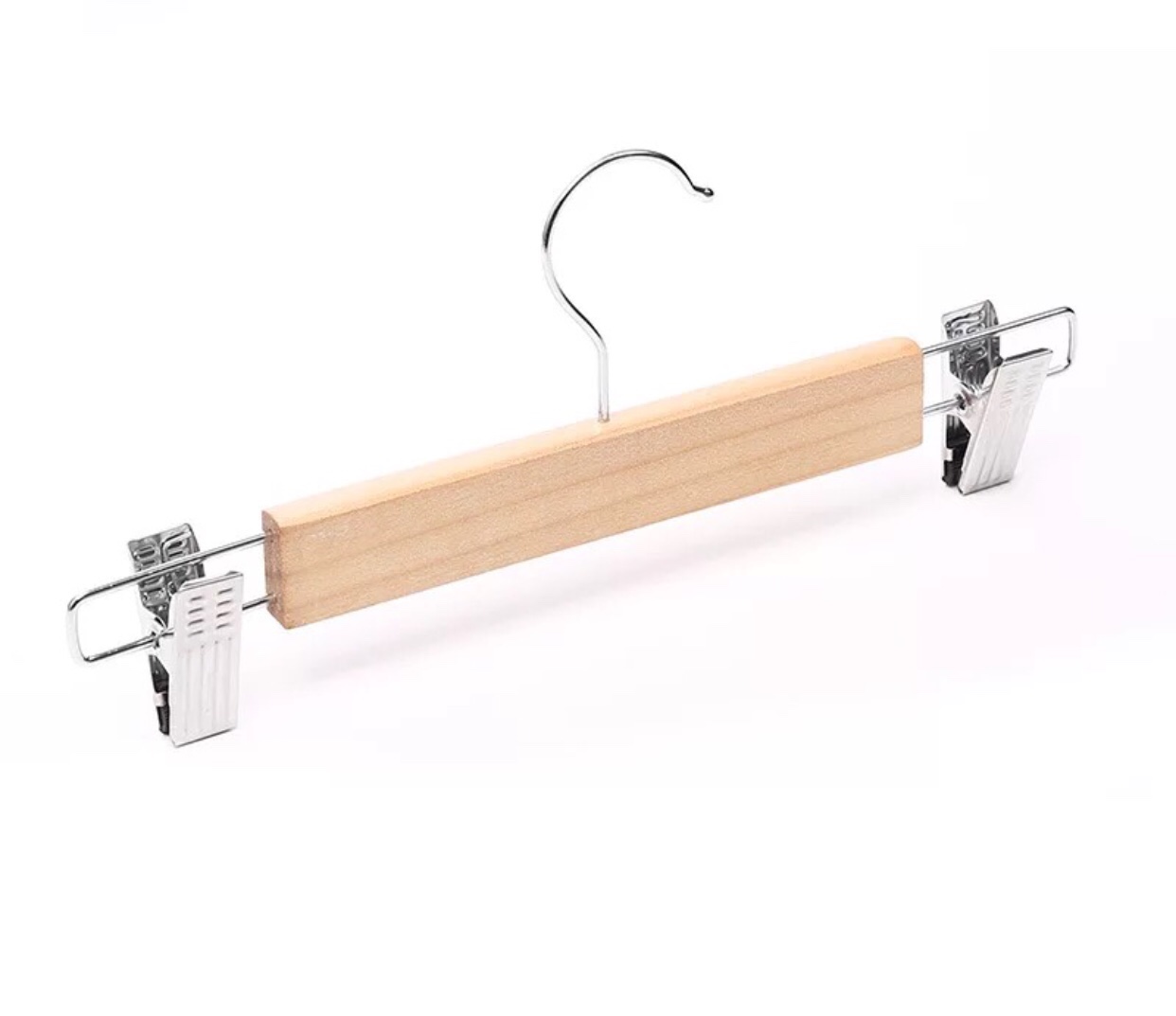 Móc kẹp quần trẻ em gỗ vàng 25cm ( bộ 10 móc )