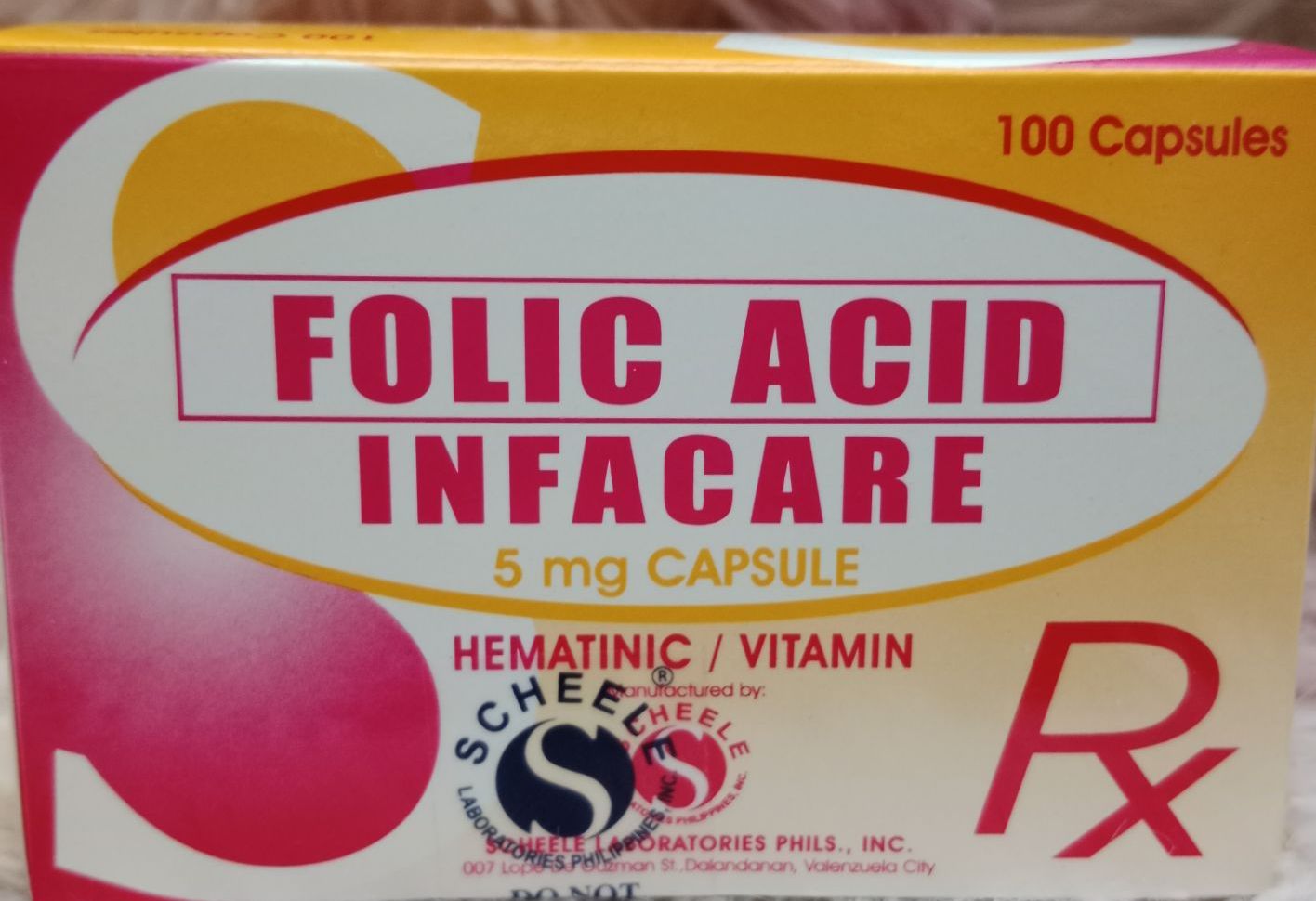 Folic Acid Supplement Folic Acid Foliz 100 Capsules per box Folic acid ...