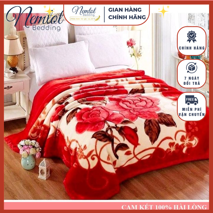 🔥GIÁ HỦY DIỆT🔥 Mền (Chăn) Lông Tuyết Loại 1 Cao Cấp, Chăn Nhung, Chăn Lông Tuyết Nhung Đắp Mùa Đông 2 Lớp Siêu Ấm Mềm Mịn Hoa 3D Sắc Nét, Mền Lông SIêu Ấm ⭐Nemtot Bedding⭐