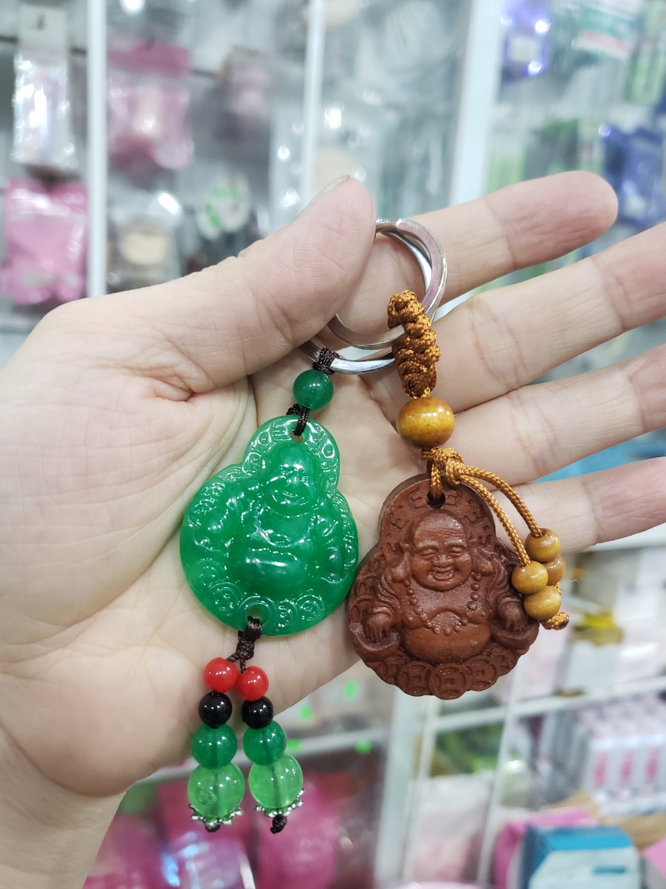 Móc xâu chìa khóa hình Phật Bình An