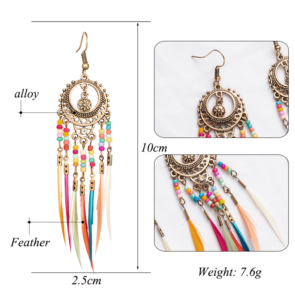 Golden%20Silver%20Color%20Vintage%20Ethnic%20Long%20Feather%20Dangle%20Drop%20Wo%20Female%202023%20Wedding%20Jewelry%20Accessories%20-%20Image%203