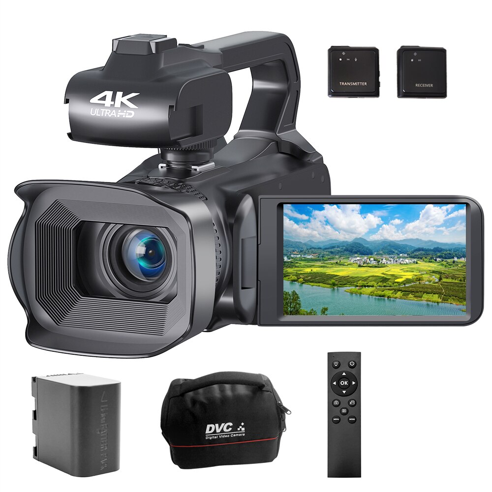 2024 4K 60FPS Video Camera 64MP Youtube Live Stream Webcam 4.0" Touch