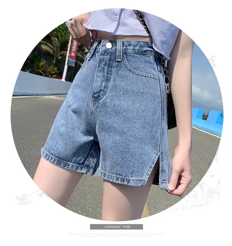 QUẦN JEANS NGỐ LỬNG NỮ FORM RỘNG XẺ LAI XANH NHẠT TÔN DÁNG CÁ TÍNH CAO CẤP DAVO CHỐNG UV SIÊU XỊN SÒ CỰC ĐỈNH HOT HIT