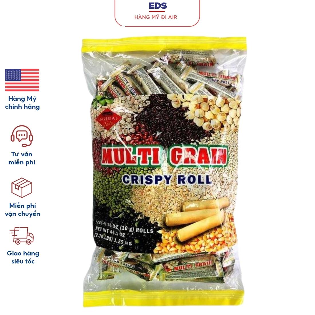 Bánh ngũ cốc multi grain crispy roll bịch 1.25kg date 2025 - eds hàng mỹ
