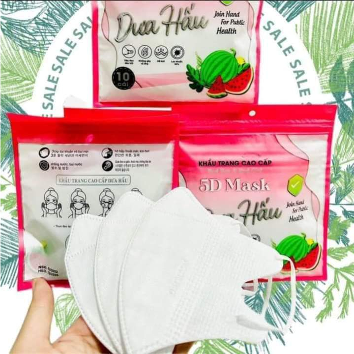 Thùng 100 chiếc khẩu trang 5d mask dưa hấu 3 lớp dày dặn, hàng chính hãng chống tia uv