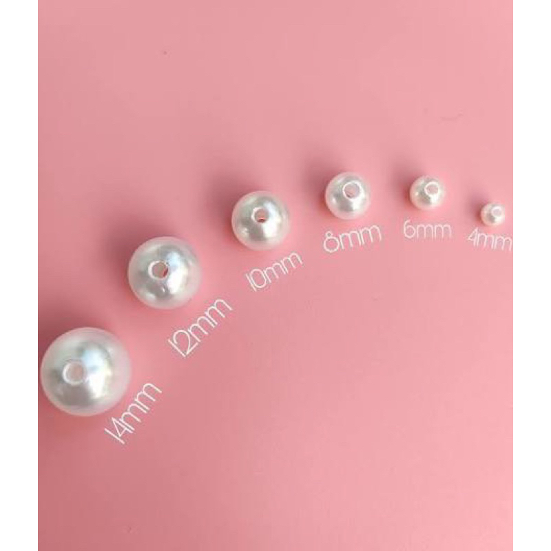 Pvn61740 hạt ngọc trai nhựa có lỗ 4mm, 8mm, 10mm