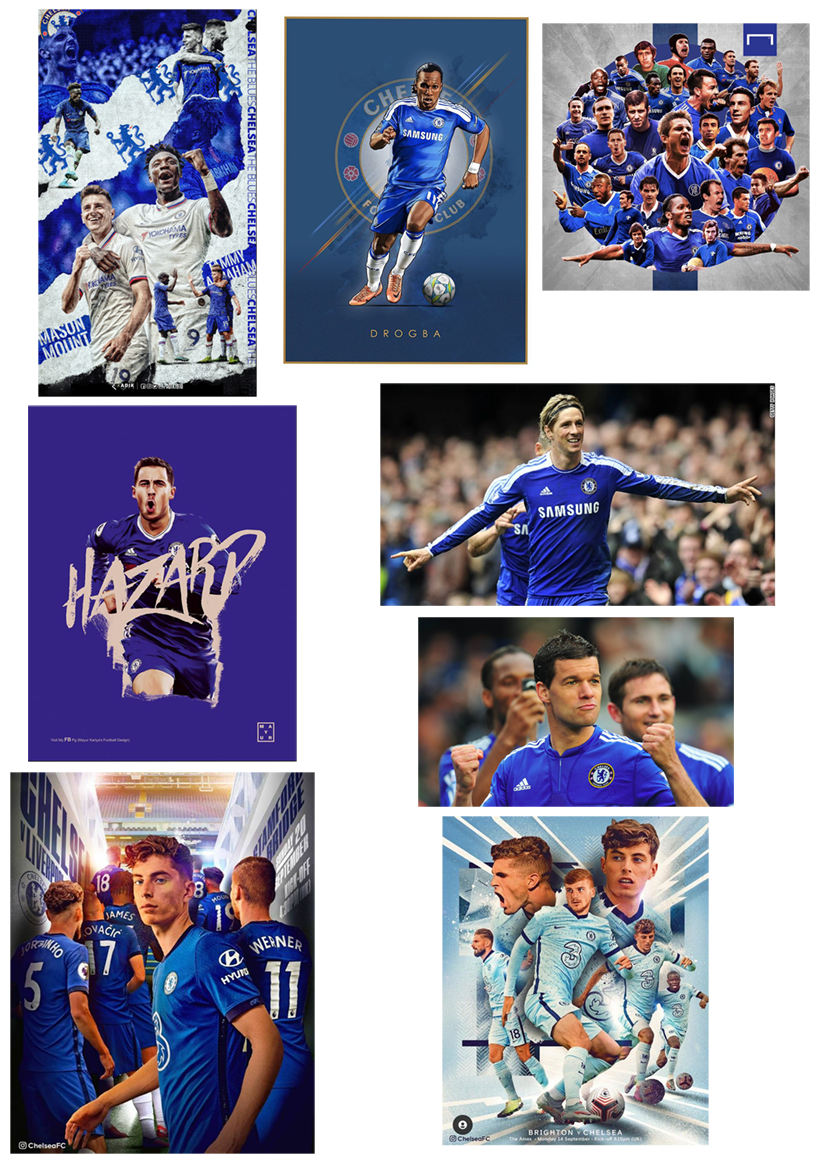 Set 40 hình dán STICKER trang trí CLB CHELSEA