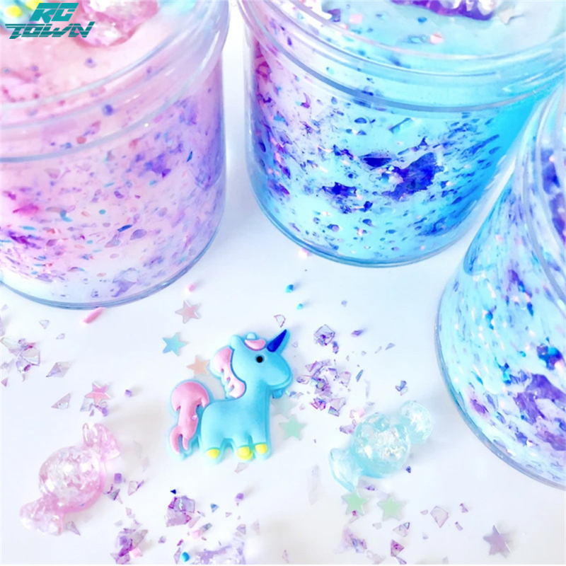 Unicorn Contrast Color Plasticine Toys With Candy Accessories