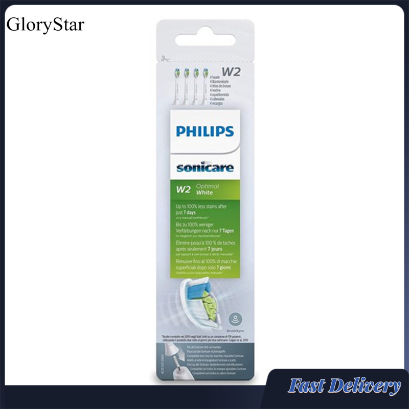 GloryStar Toothbrush Head For Philips Sonicare W2 Plaque Control Deep Cleaning Replacement Brush Head Hx6063/64 (w2)
