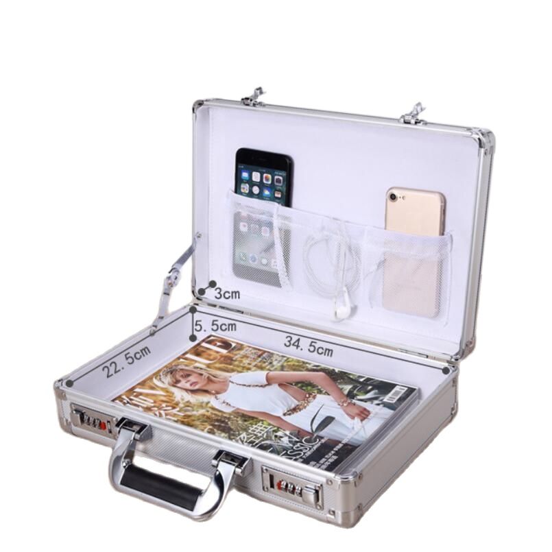 【original】 Portable Metal Toolbox Black/Silver Equipment Organizer Holder.
