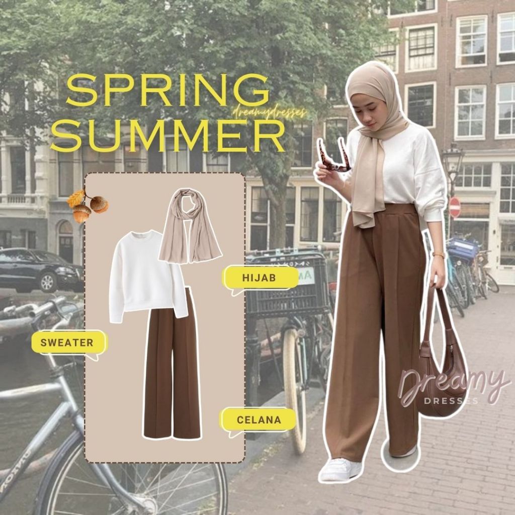 3in1 Set 139 One Set (Sweater+Celana+Hijab) OOTD Korean Style