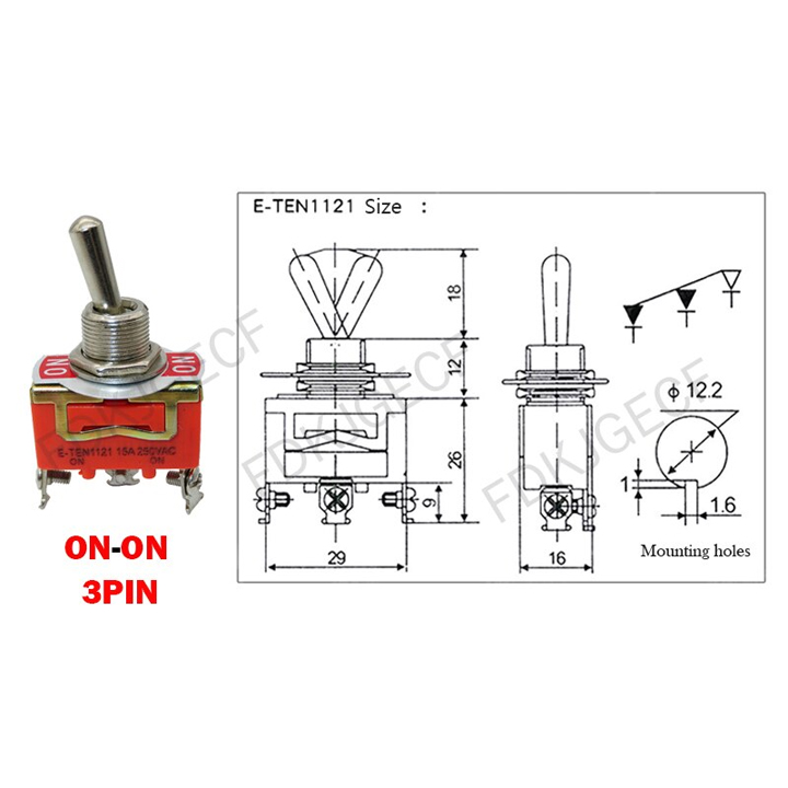 Công Tắc Gạt Đôi E-TEN 1221 15A/250V 2 Chế Độ ON-OFF 4P