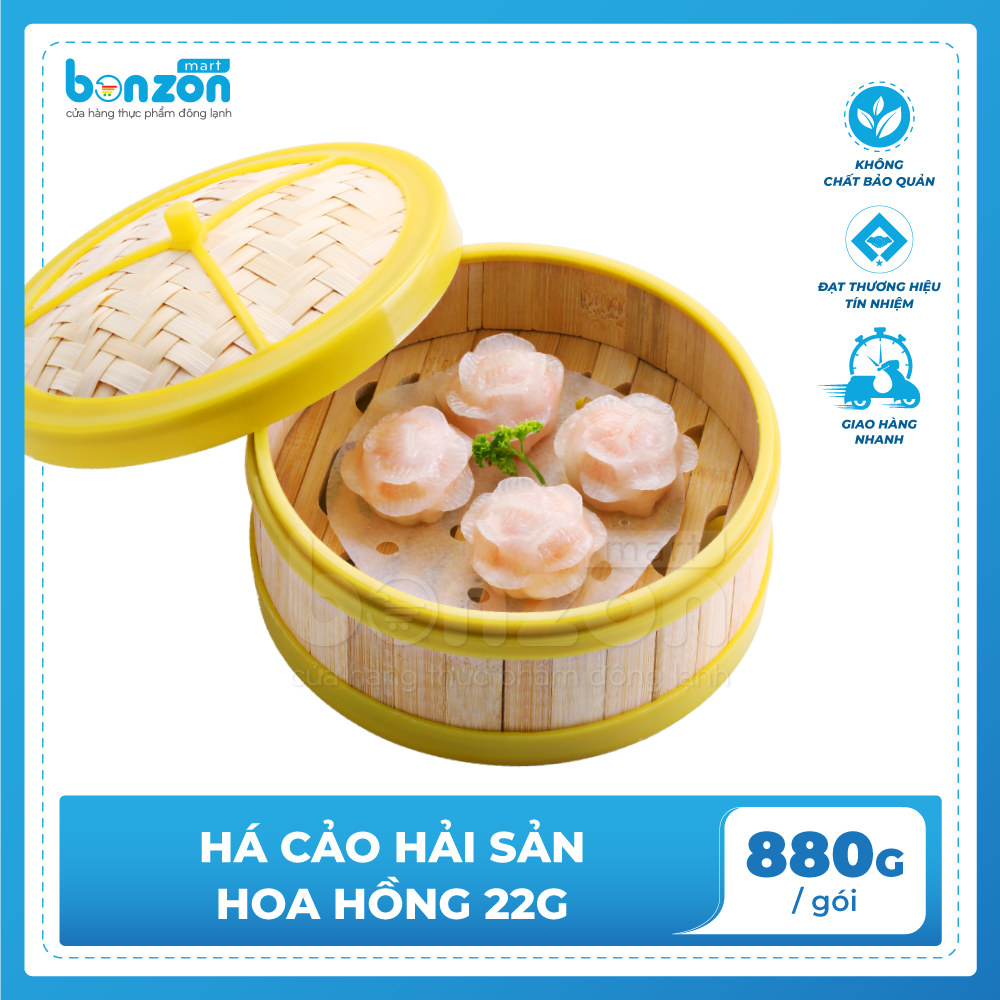 Bonzon - Há cảo hải sản hoa hồng 880g