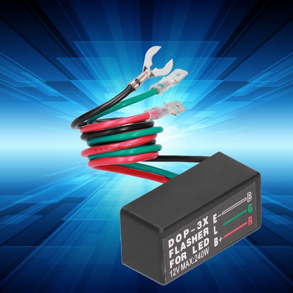 Universal DOP‑3X Flash Relay 12VDC 3 Wire Turn Signal Flasher Relay LED ...