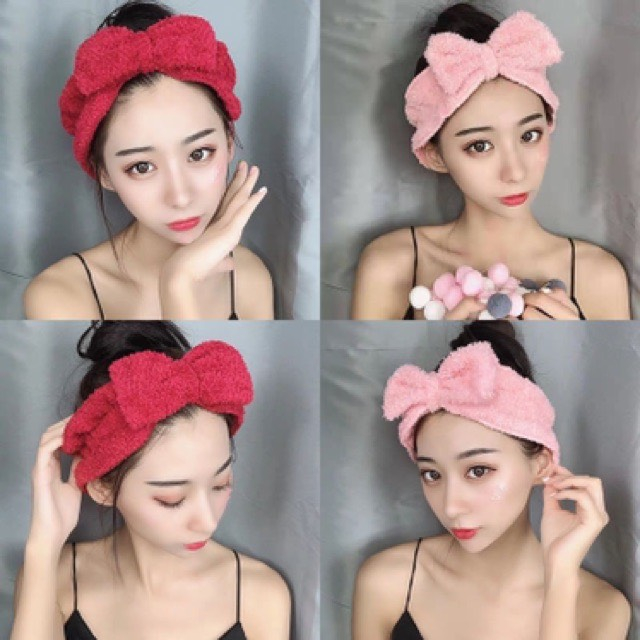 Băng đô/ Bờm tóc nơ lông xù siêu xinh