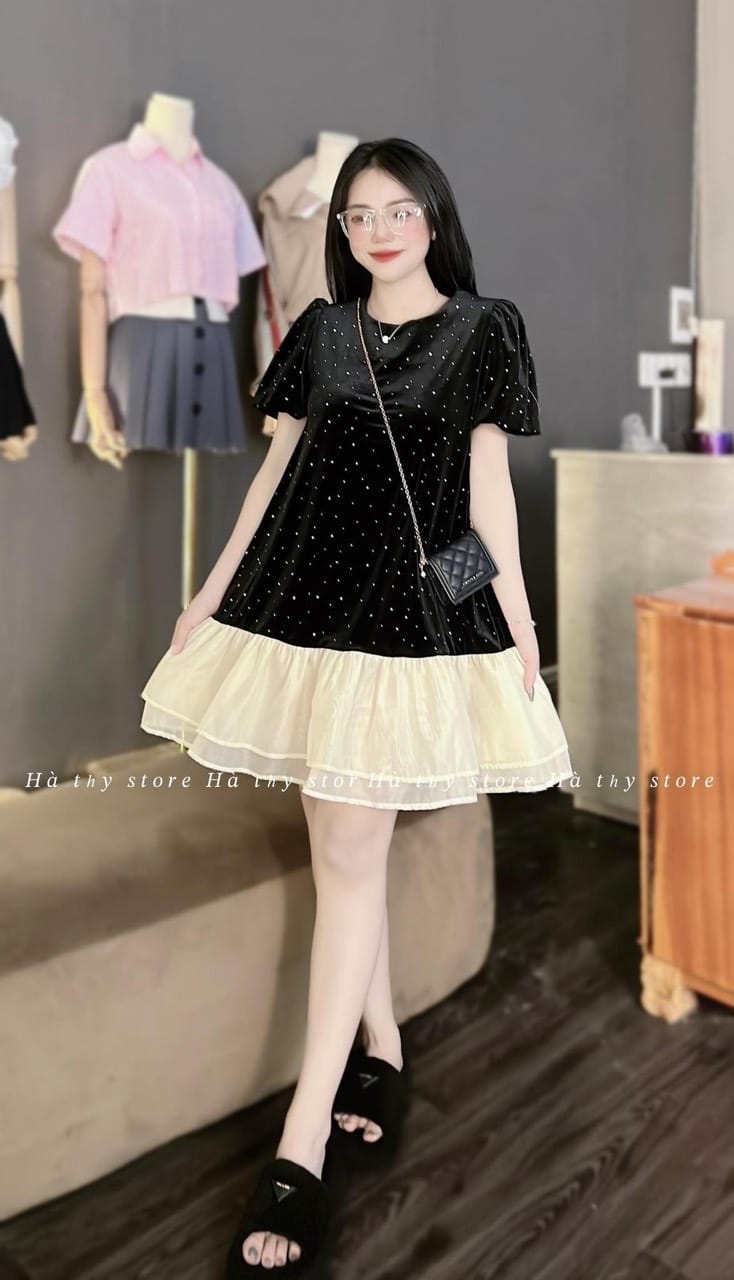 Váy nhung đá bèo