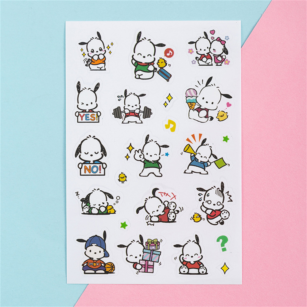 Hourser Cartoon Sticker Waterproof Transparent PVC Sticker for water bottle stationery laptop notebook Hand account Pochacco DIY Decoration Sticker