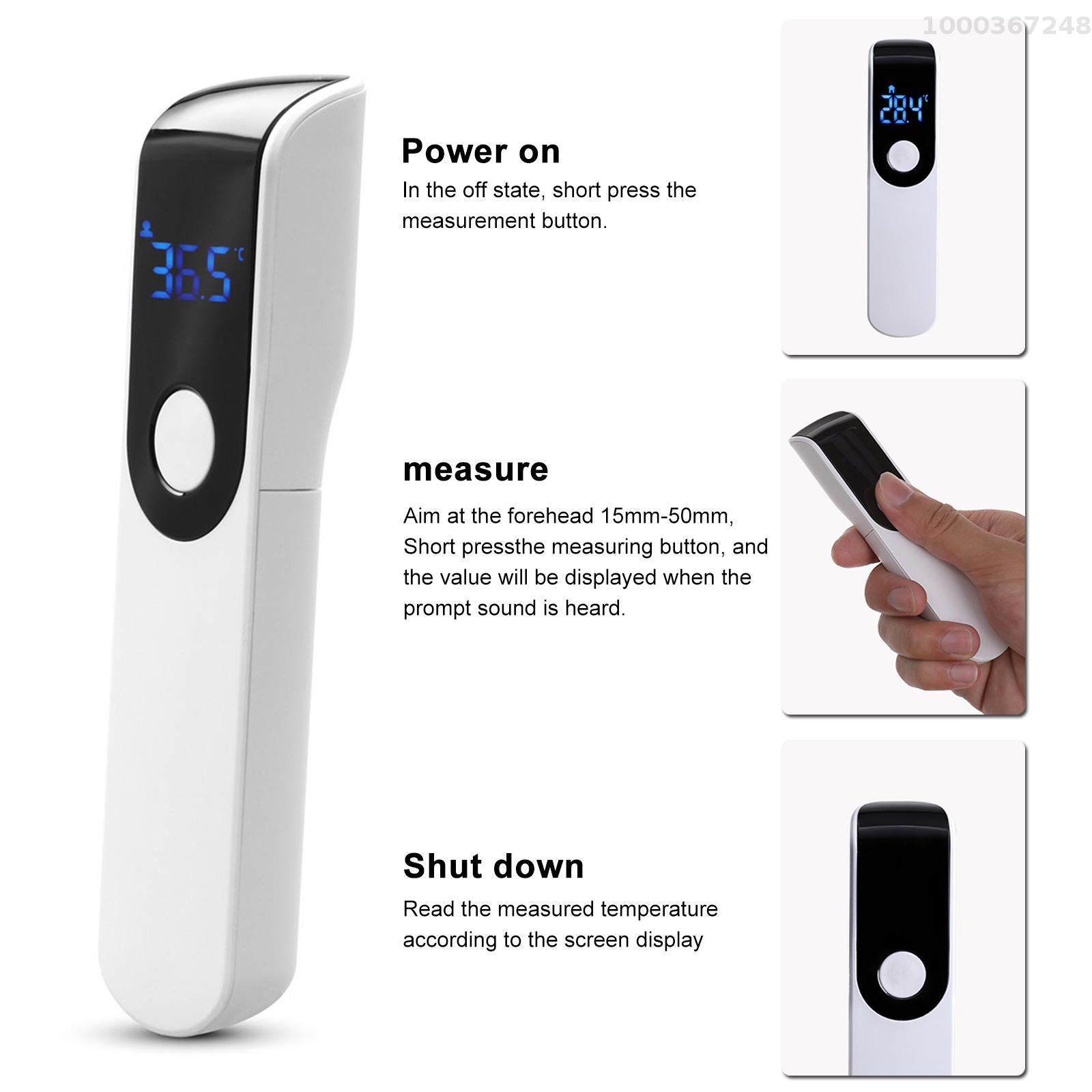 Keykits IR-FM01 Non-Contact Thermometer IR Infrared Sensor Handheld Forehead Body Object Temperature Thermometer Temperature Measurement LED Digital Display °C/°F Unit Fever Alarm Portable for Baby Kids Adults
