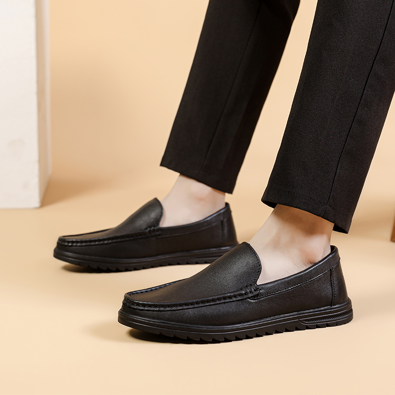 Giày Lười Da Nubuck Nam Clarks - Gorwin Step Black