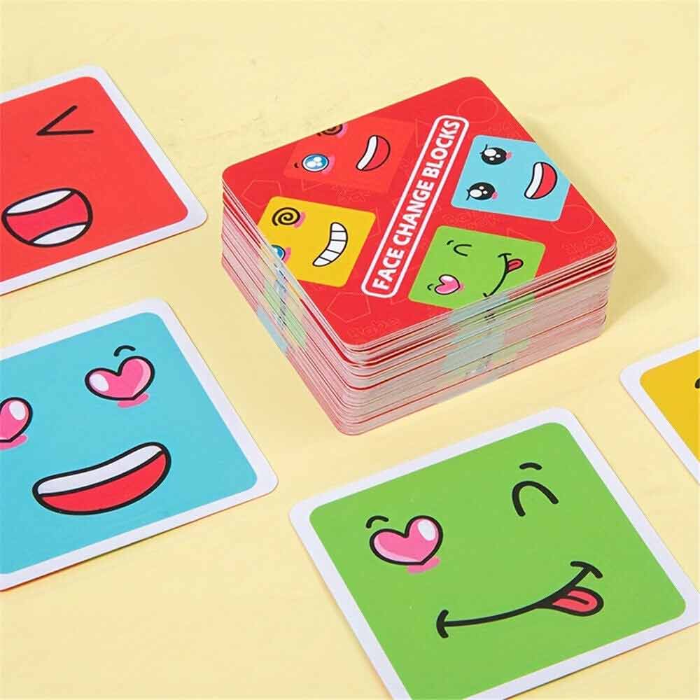 Kid Face Change Cube Parent Child Board Game Puzzles Toy Building Block Learning