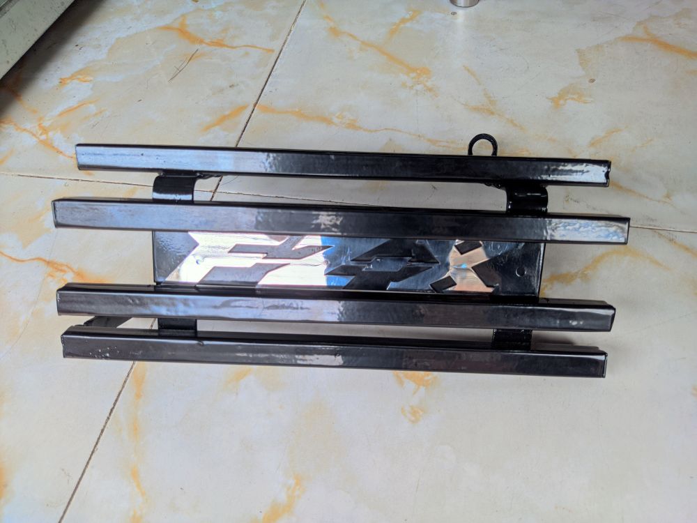Yamaha FZX Silencer Cover Silencer Guard Silencer Protector Black Metal Box khacha with SS Monogram. 