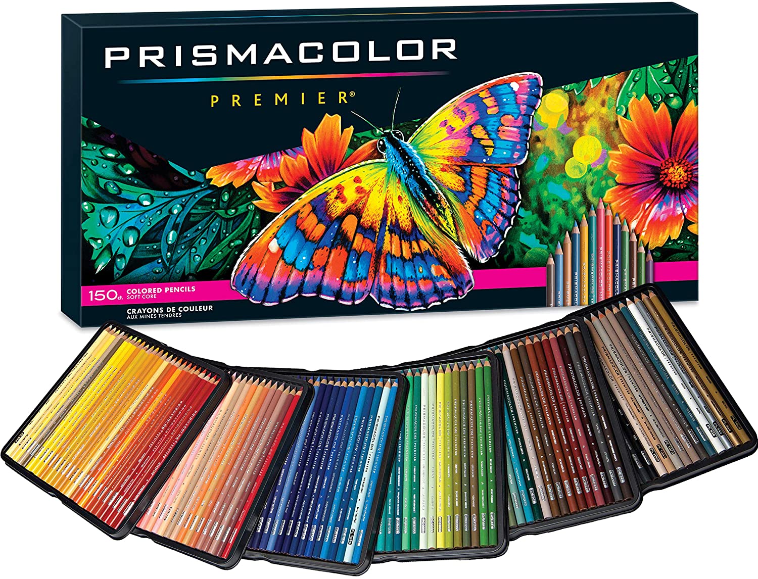 150 Prismacolor Premier Soft Core Colored Pencils Set Professional