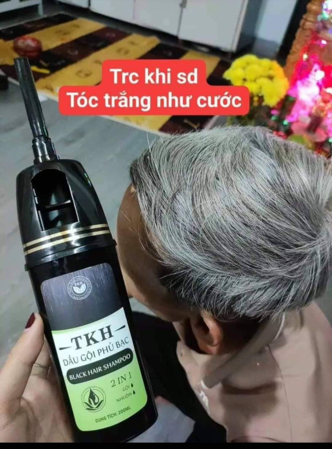 Dầu gội nhuộm tóc thảo dược, phủ bạc đen tóc và nâu tóc