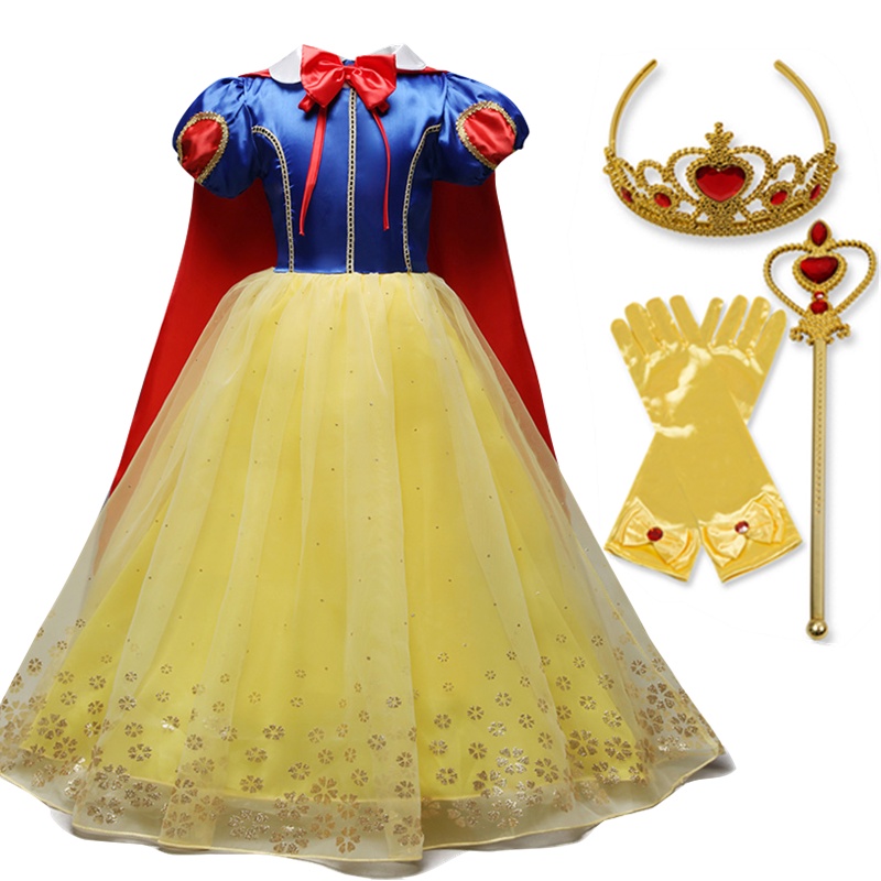 Đầm hóa trang công chúa bạch tuyết / belle / rapunzel dễ thương cho bé gái 3-10 tuổi